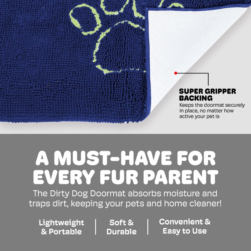 Dog Gone Smart Dirty Dog Doormat - Fast Drying Rug with Super Gripper Backing for Clean Floors - Super Absorbent and Machine Washable Mat for Muddy Paws - Marine - Image 5